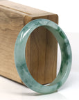 Baikalla Natural Forest Green Jadeite Jade Oval Bangle Bracelet (55.5 mm) 