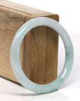 Natural Burmese Light Green Jadeite Jade Bangle Bracelet (54 mm) 
