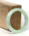 Baikalla Natural Icy Apple Green Jadeite Jade Oval Bangle Bracelet (54.1 mm) 