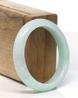 Baikalla Natural Green Jadeite Jade Oval Bangle Bracelet (53.7 mm) 