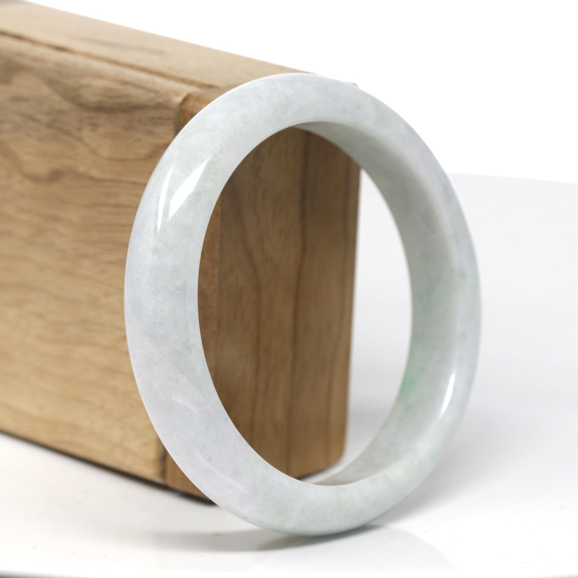 Genuine Burmese Green Jadeite Jade Bangle Bracelet (58.6 mm) 
