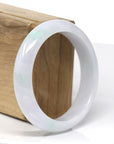 Baikalla Natural Light Lavender & Green Jadeite Jade Bangle Bracelet (57.8mm) 