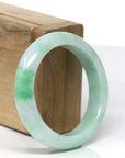 Genuine Burmese Vibrant Green Jadeite Jade Bangle Bracelet (53 mm) 