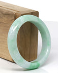 Genuine Burmese Vibrant Green Jadeite Jade Bangle Bracelet (53 mm) 