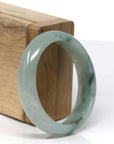 Genuine Burmese Blue-green Jadeite Jade Oval Bangle (54 mm) 