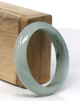 Genuine Burmese Blue-green Jadeite Jade Oval Bangle (54 mm) 