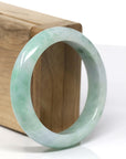 Baikalla Green W/ Dark Green Patch Jadeite Jade Bangle ( 54.53 mm )