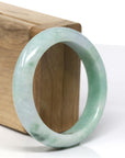 Baikalla Green W/ Dark Green Patch Jadeite Jade Bangle ( 54.53 mm )