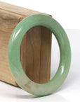 Baikalla Burmese Green W/ Light Hazel Patch Jadeite Jade Traditional-Round Bangle ( 53.1 mm) 