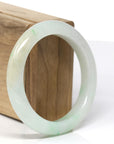 Genuine Burmese Light Green Jadeite Jade Bangle Bracelet ( 56.2 mm) 