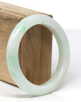 Genuine Burmese Light Green Jadeite Jade Bangle Bracelet ( 56.2 mm) 