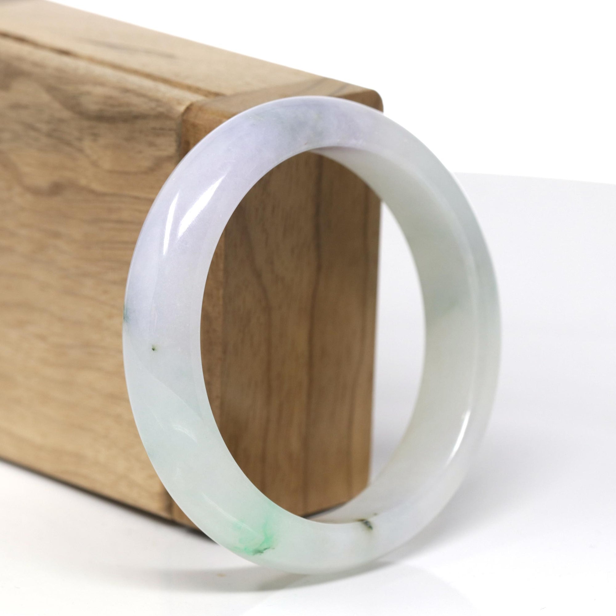 Genuine Burmese Jadeite Jade Lavender Bangle Bracelet ( 56.5 mm )