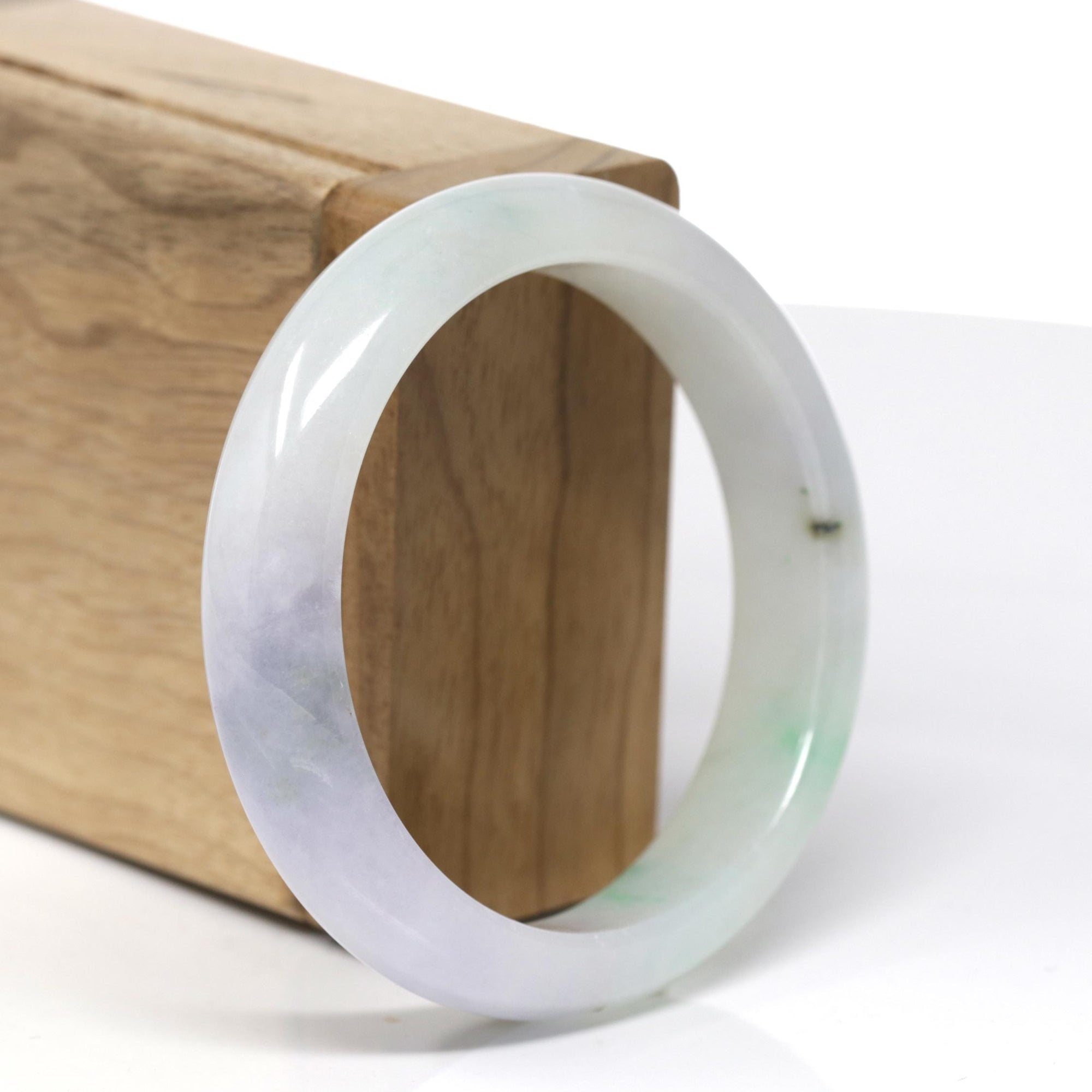 Genuine Burmese Jadeite Jade Lavender Bangle Bracelet ( 56.5 mm )