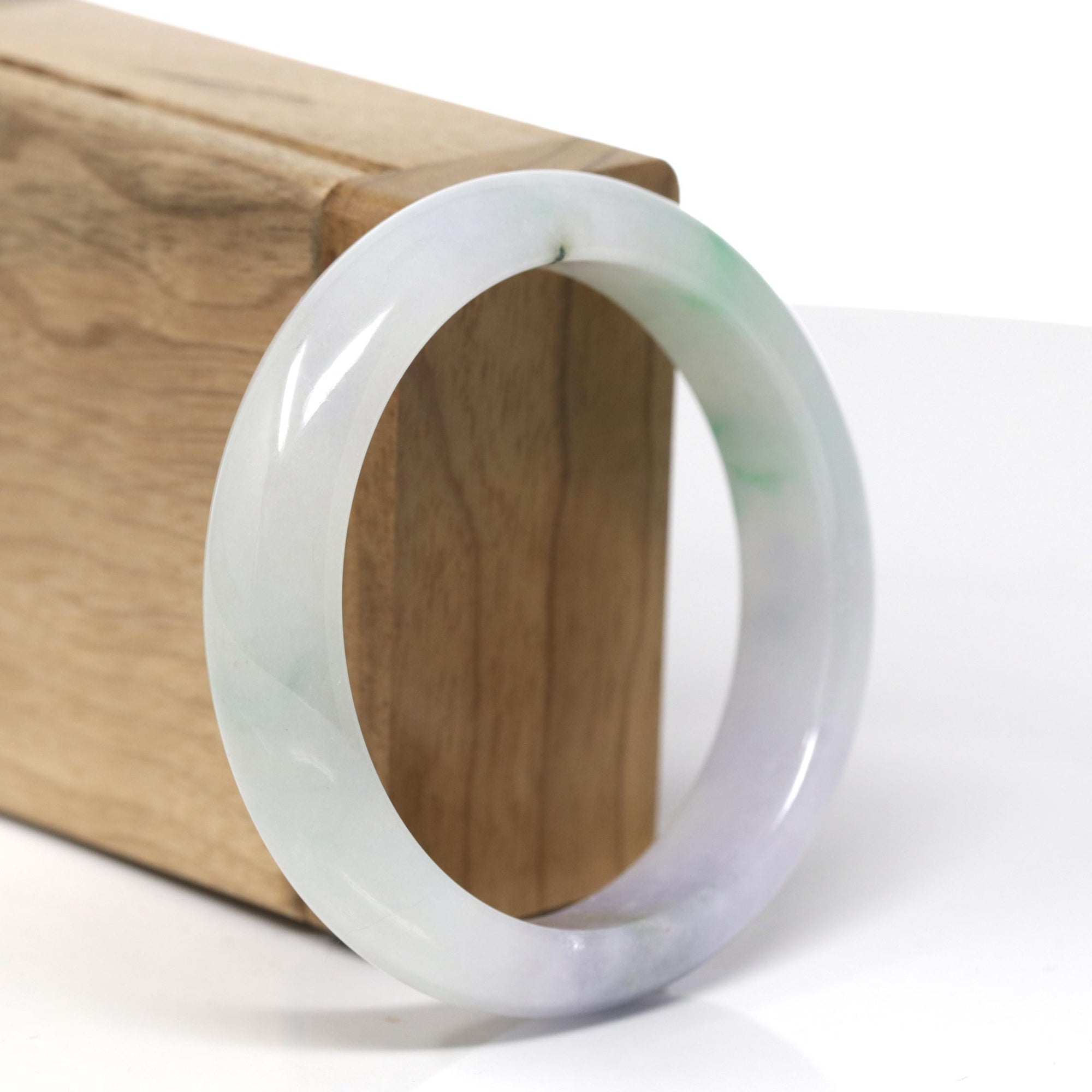 Genuine Burmese Jadeite Jade Lavender Bangle Bracelet ( 56.5 mm )