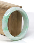 High-quality Lavender-Green Natural Burmese Jadeite Jade Bangle ( 57.64 mm )