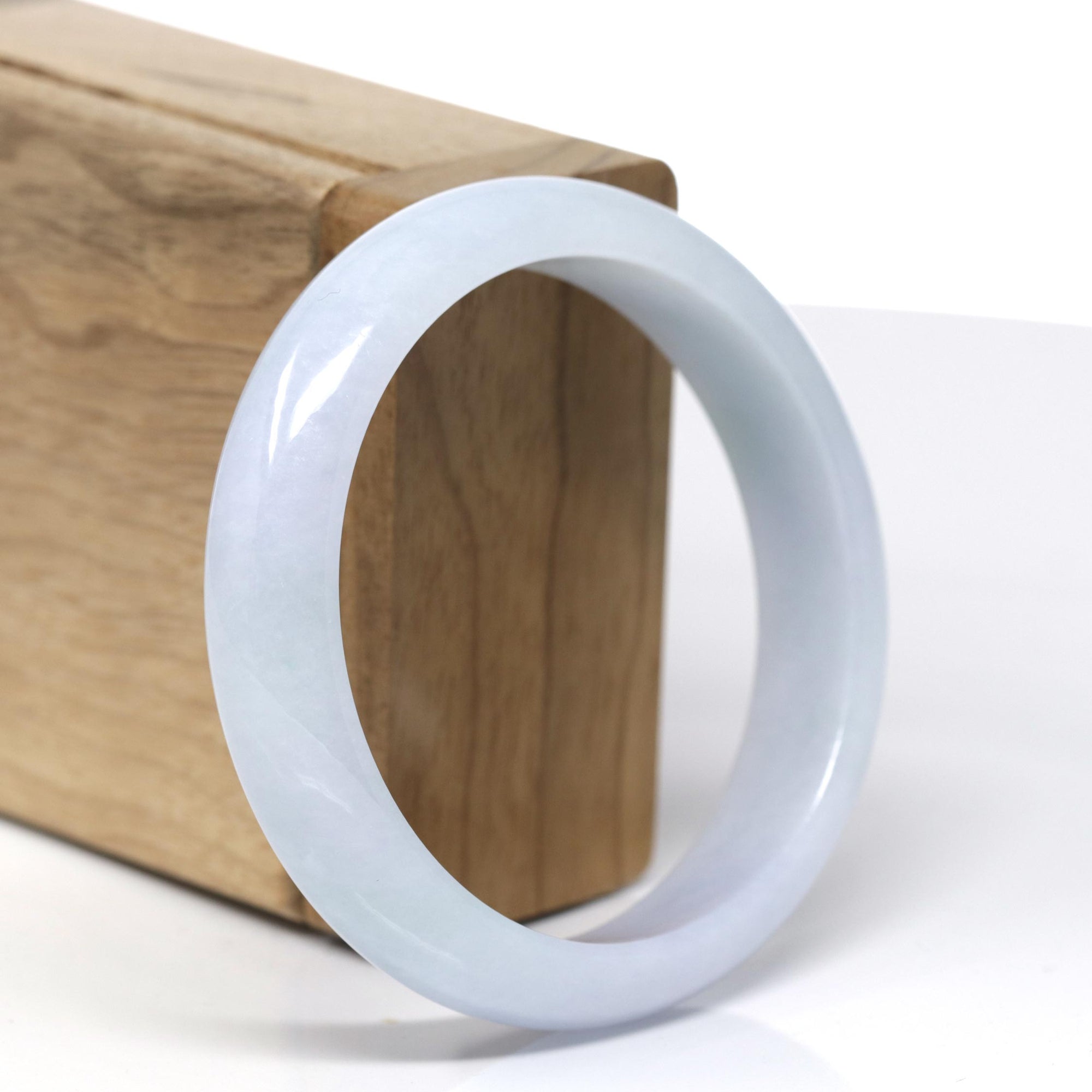 Genuine Burmese Lavender Jadeite Jade Bangle Bracelet ( 58.18 mm ) 