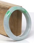 Baikalla Natural Rich Green & Lavender Jadeite Jade Bangle Bracelet (58.66mm) 