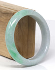 Baikalla Natural Apple-Green & Light Lavender Jadeite Jade Bangle Bracelet (59.04mm) 