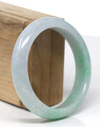 Baikalla Natural Apple-Green & Light Lavender Jadeite Jade Bangle Bracelet (59.04mm) 
