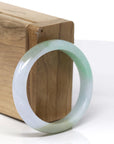 Baikalla Natural Multi-Color "Fu Lu Shou" Jadeite Jade Oval Bangle Bracelet (54.2mm) 
