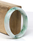 Baikalla Genuine Burmese Green Jadeite Jade Oval Bangle (59.26 mm) 
