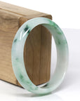 Baikalla Genuine Burmese Green Jadeite Jade Oval Bangle (59.26 mm) 