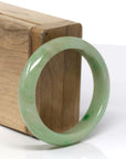 Baikalla Genuine Burmese Yellowish Green Jadeite Jade Oval Bangle (56.29 mm) 