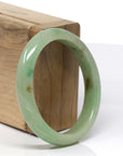 Baikalla Genuine Burmese Yellowish Green Jadeite Jade Oval Bangle (56.29 mm) 