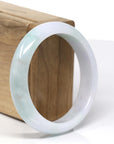 Baikalla Natural Green & Faint Lavender Jadeite Jade Bangle Bracelet (57.38mm) 