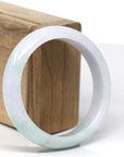 Baikalla Natural Green & Faint Lavender Jadeite Jade Bangle Bracelet (57.38mm) 