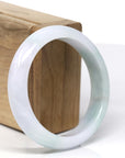 Baikalla Natural Green & Faint Lavender Jadeite Jade Bangle Bracelet (57.38mm) 