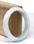 Baikalla Natural Green & Faint Lavender Jadeite Jade Bangle Bracelet (57.38mm) 