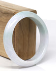 Baikalla Natural Green & Faint Lavender Jadeite Jade Bangle Bracelet (57.38mm) 