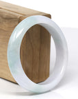 Baikalla Natural Green & Faint Lavender Jadeite Jade Bangle Bracelet (57.38mm) 