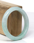 Baikalla Natural Green Jadeite Jade "Half Round" Bangle Bracelet (53.77 mm) 