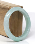 Baikalla Natural Green Jadeite Jade "Half Round" Bangle Bracelet (53.77 mm) 