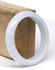 Baikalla Natural Light Lavender & Green Jadeite Jade "Half Round" Bangle (57.5mm) 