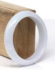 Baikalla Natural Light Lavender & Green Jadeite Jade "Half Round" Bangle (57.5mm) 