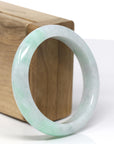 Baikalla Natural Green Jadeite Jade "Half Round" Bangle (56.14mm) 