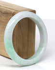 Baikalla Natural Green Jadeite Jade "Half Round" Bangle (56.14mm) 