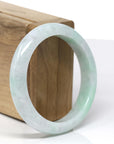 Baikalla Natural Green Jadeite Jade "Half Round" Bangle (56.14mm) 