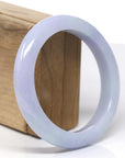 Baikalla Natural Purple Lavender Jadeite Jade "Half Round" Bangle Bracelet (60.44mm) 