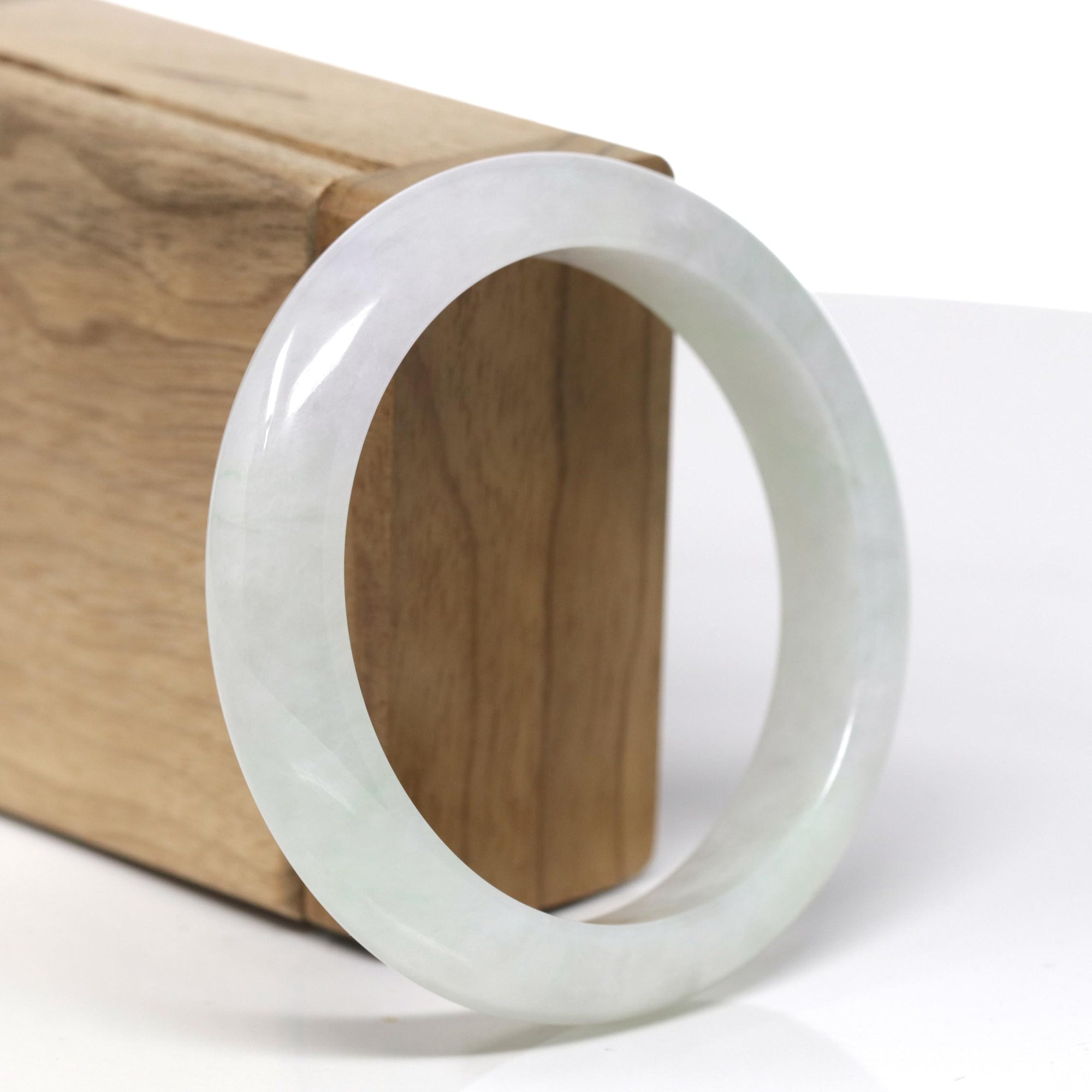 Baikalla Natural Icy Light GreenJadeite Jade Bangle (57.28mm) 