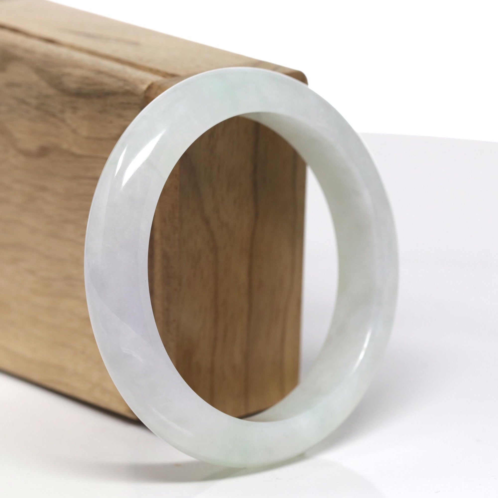 Baikalla Natural Icy Light GreenJadeite Jade Bangle (57.28mm) 