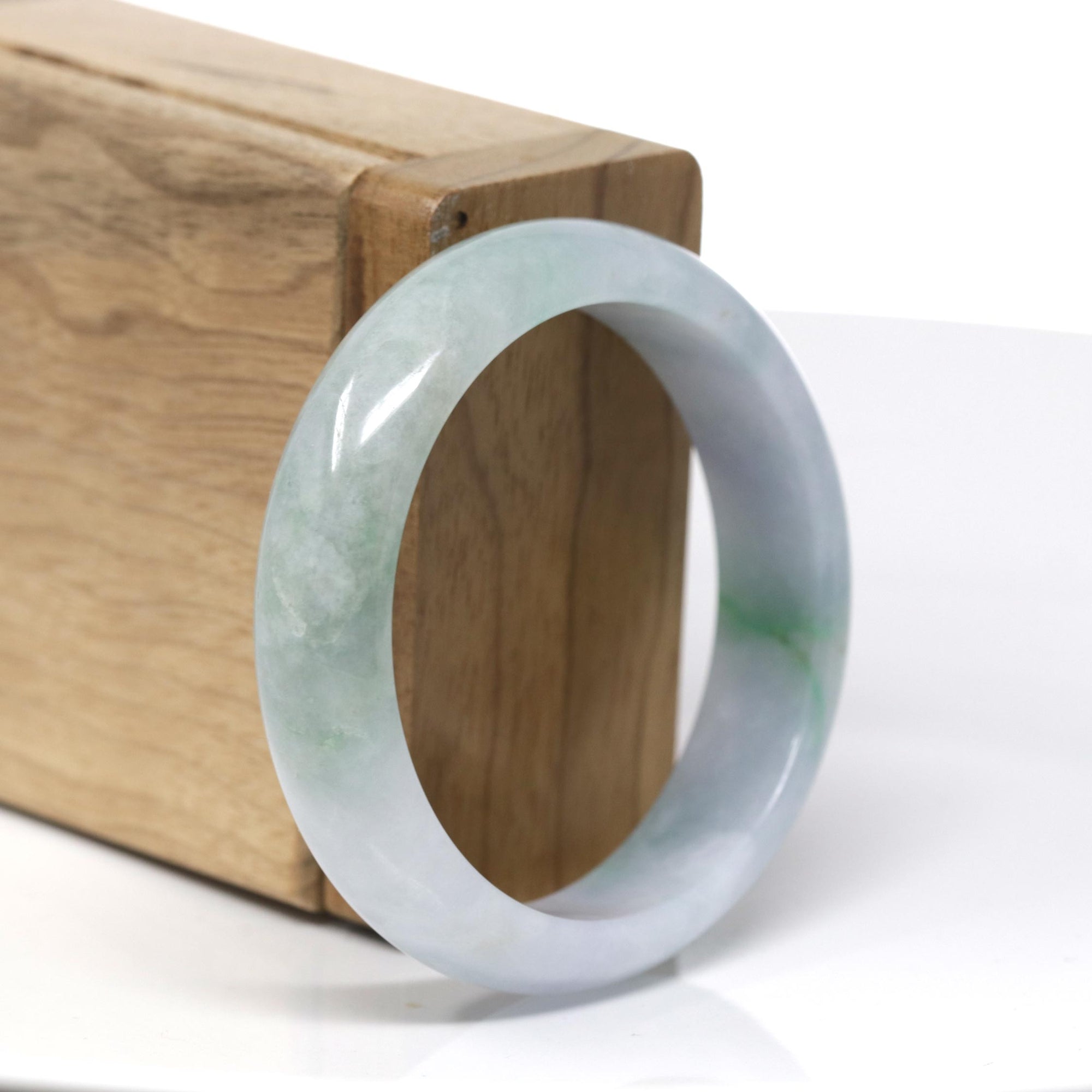 Baikalla "Classic Bangle" Green Natural Burmese Jadeite Jade Bangle (52.63mm) 