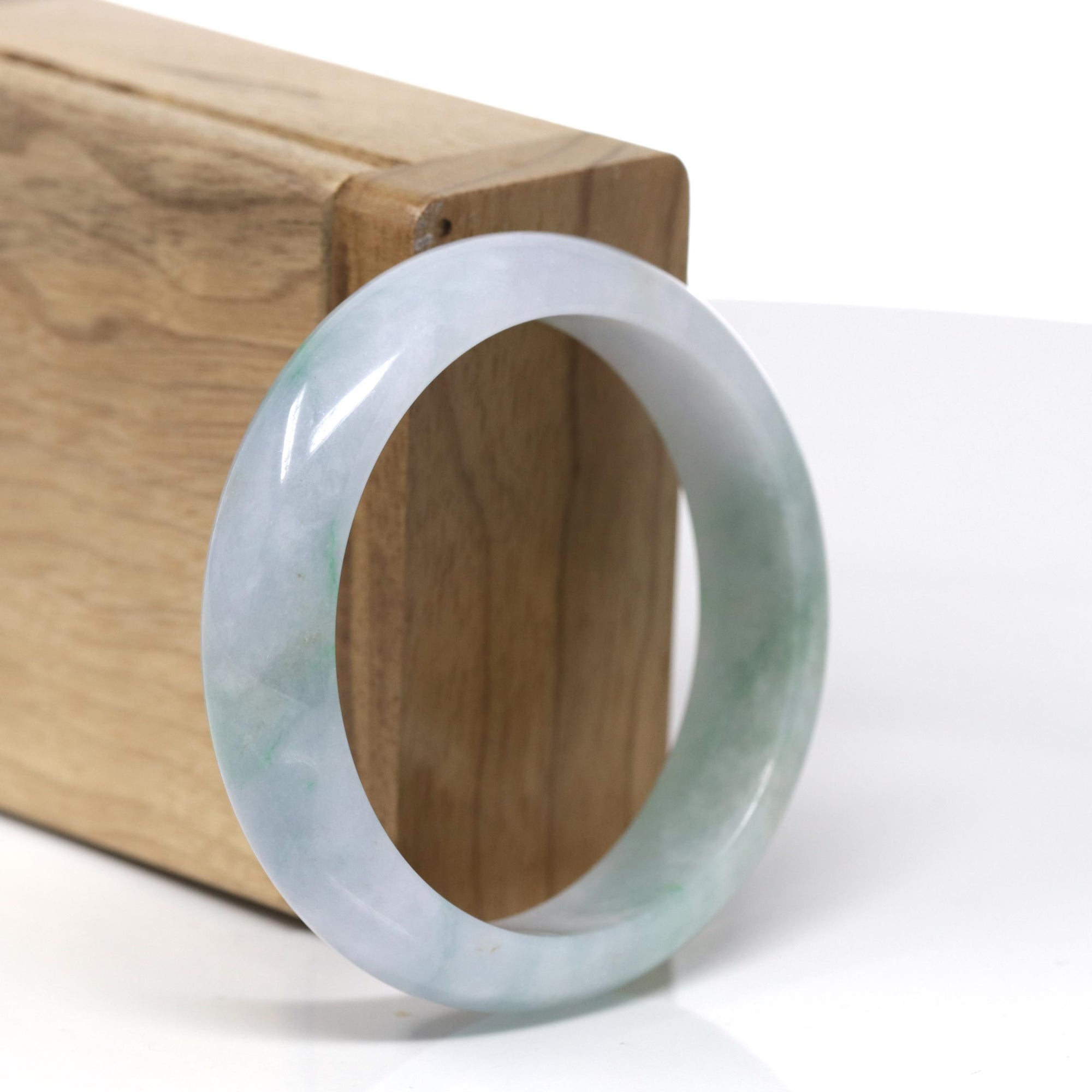 Baikalla "Classic Bangle" Green Natural Burmese Jadeite Jade Bangle (52.63mm) 