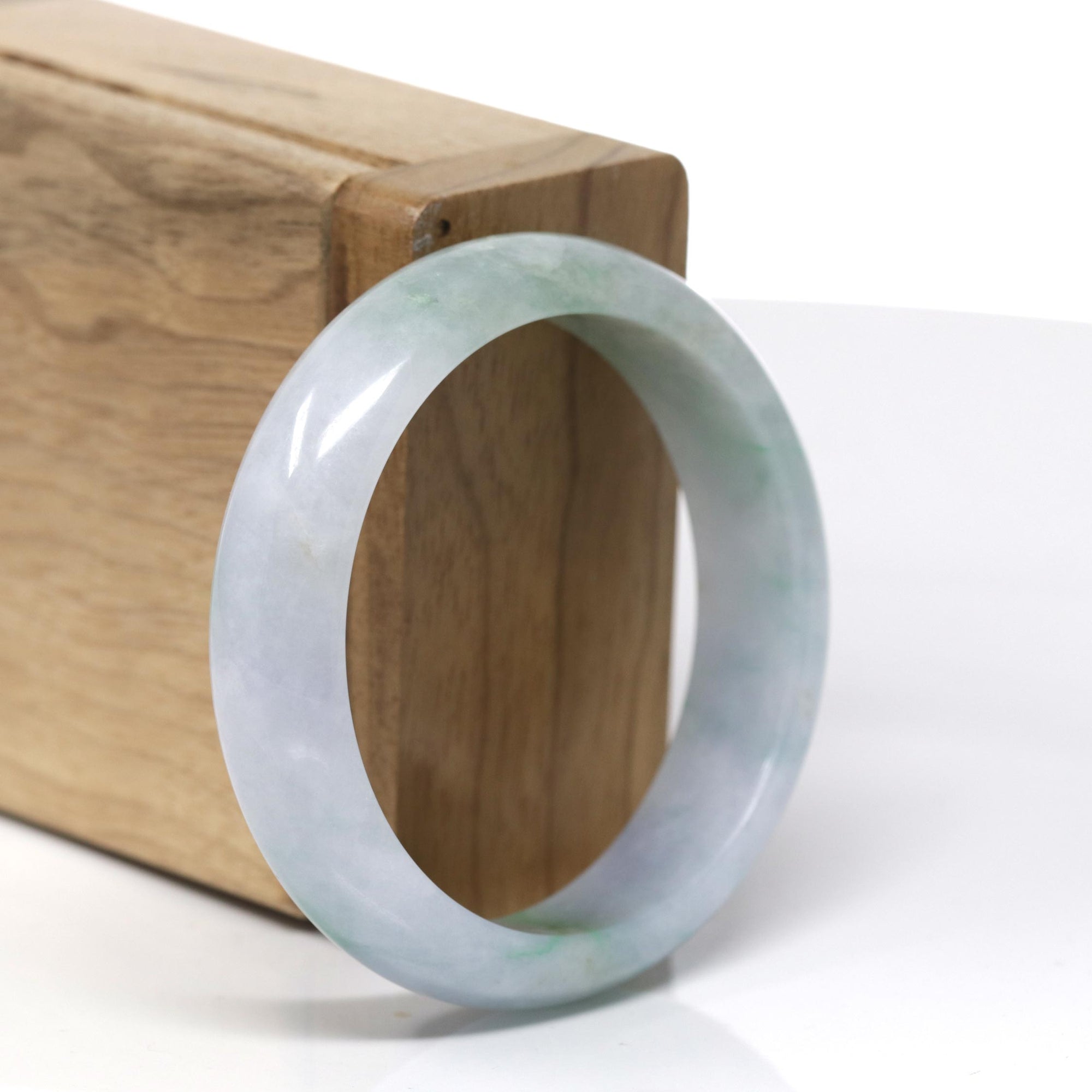 Baikalla "Classic Bangle" Green Natural Burmese Jadeite Jade Bangle (52.63mm) 