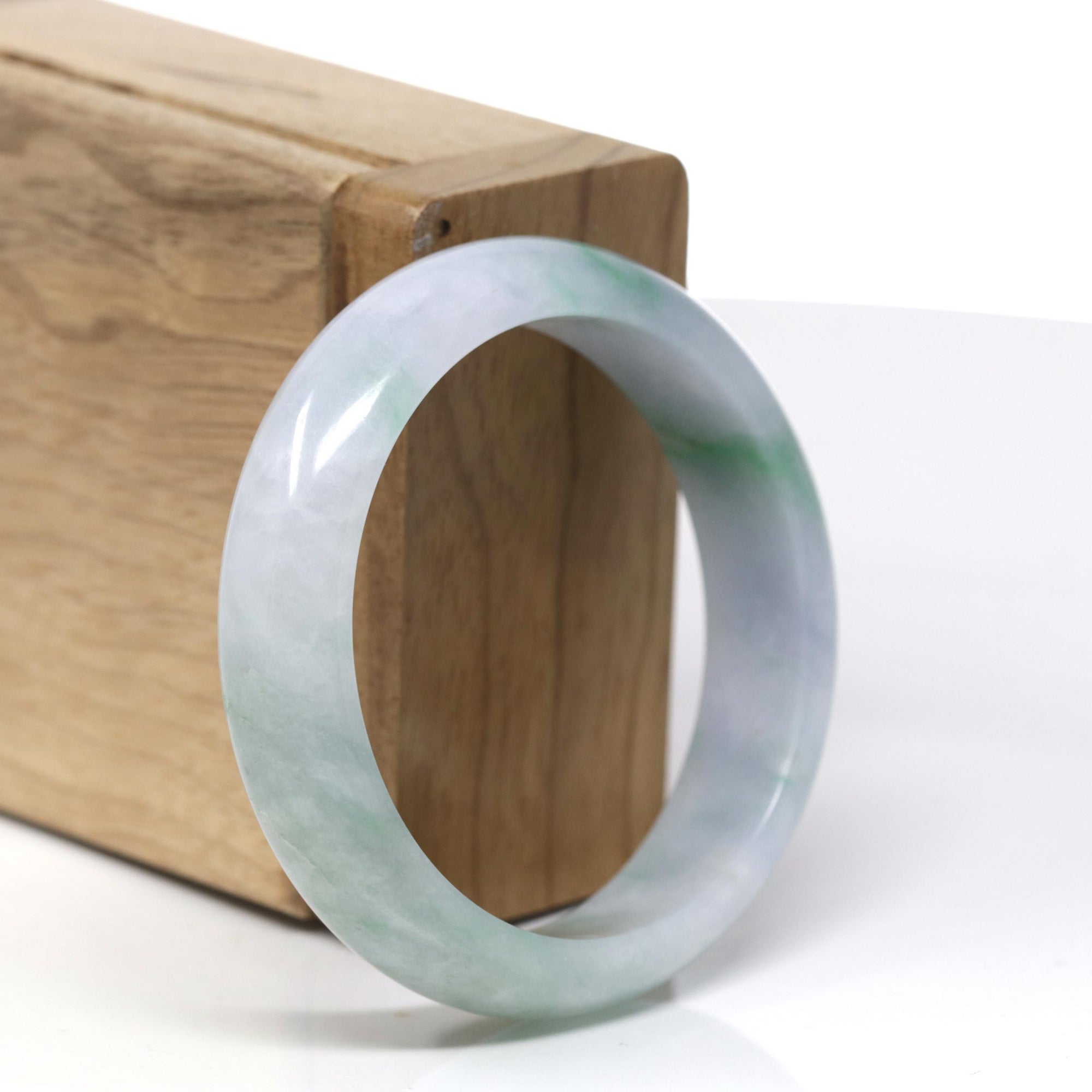 Baikalla "Classic Bangle" Green Natural Burmese Jadeite Jade Bangle (52.63mm) 