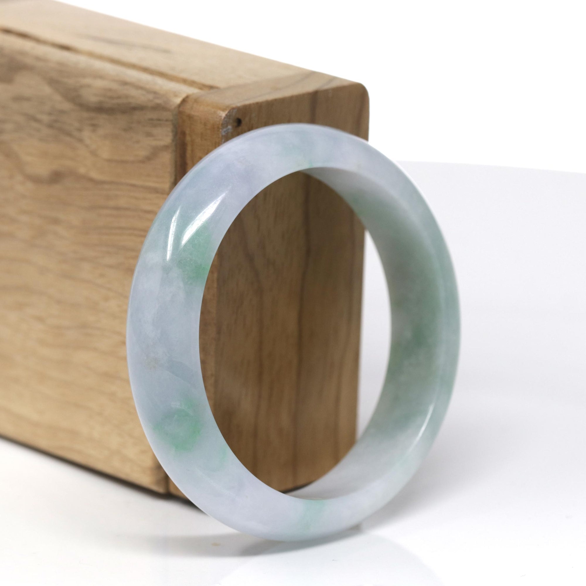 Baikalla "Classic Bangle" Green Natural Burmese Jadeite Jade Bangle (52.63mm) 