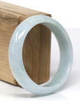 Baikalla Light Blue-Green Jade Jadeite "Half Round" Bangle Bracelet (58.68mm) 